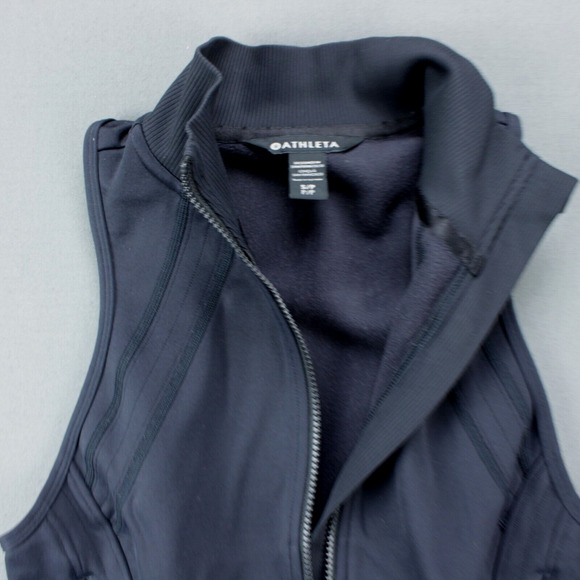Athleta Vest Womens Small Black Zip Front Athletic Top - Picture 2 of 8